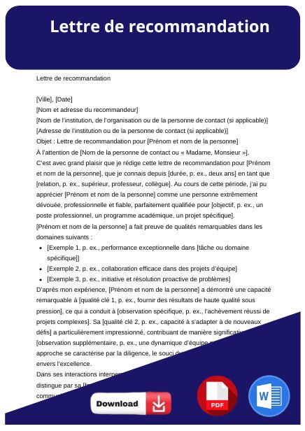 empfehlungsschreiben französisch muster