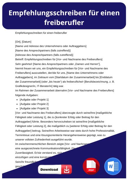 empfehlungsschreiben freiberufler
