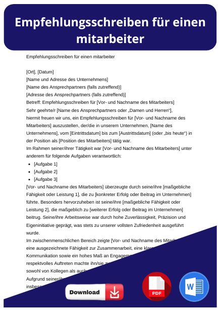 empfehlungsschreiben mitarbeiter