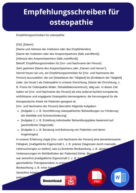 empfehlungsschreiben osteopathie